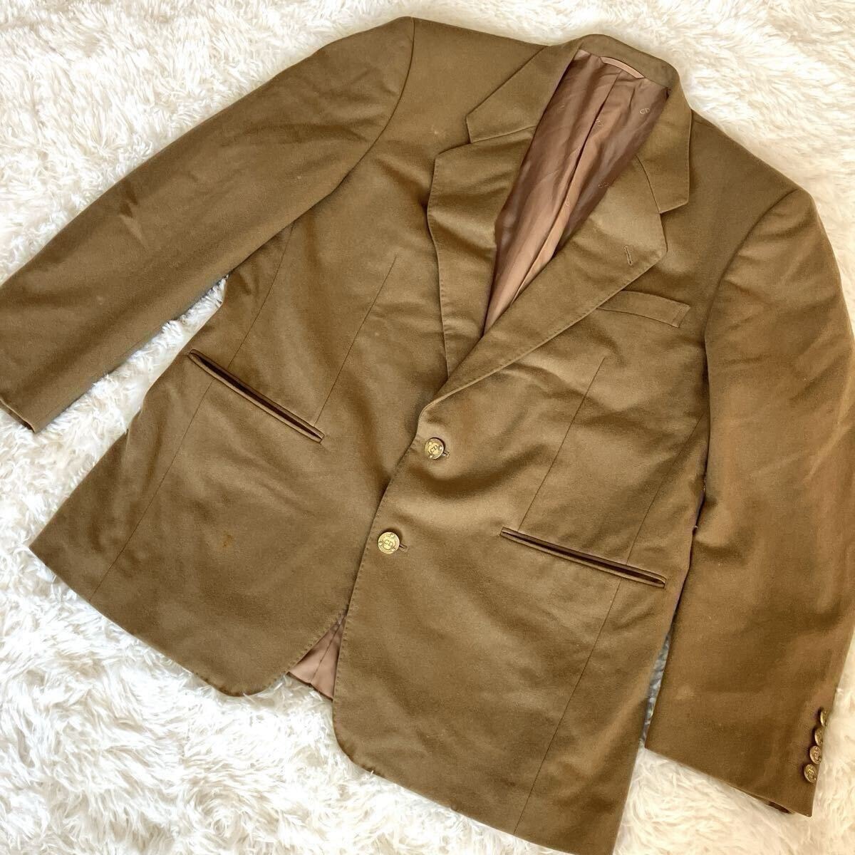 L【訳あり】Christian Dior テーラードジャケット メンズ 金ボタン ベージュ 秋冬 クリスチャンディオール トップス b60