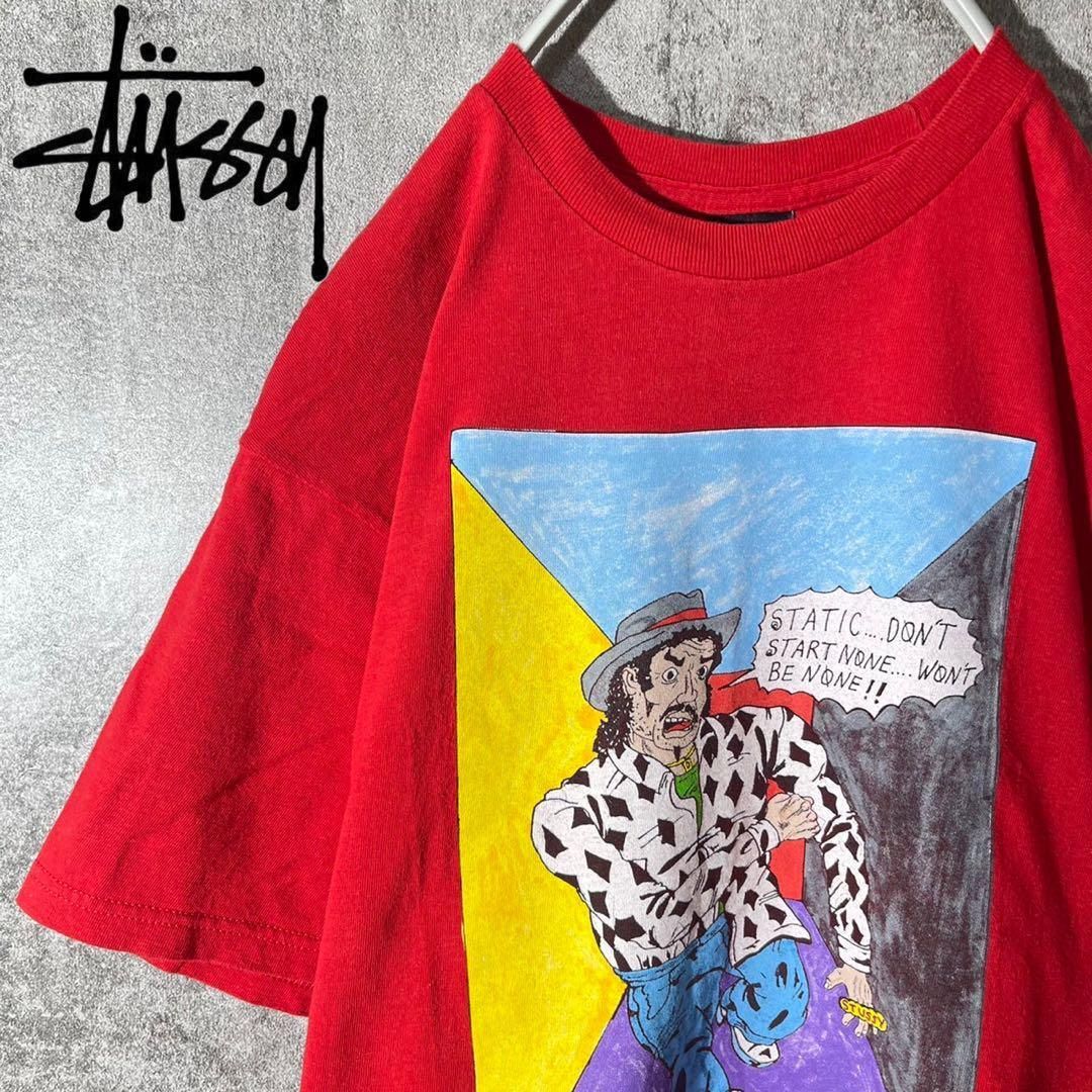 [大人気]　ステューシー　Tシャツ　REALDEAL　コラボ　プリント　存在感◎