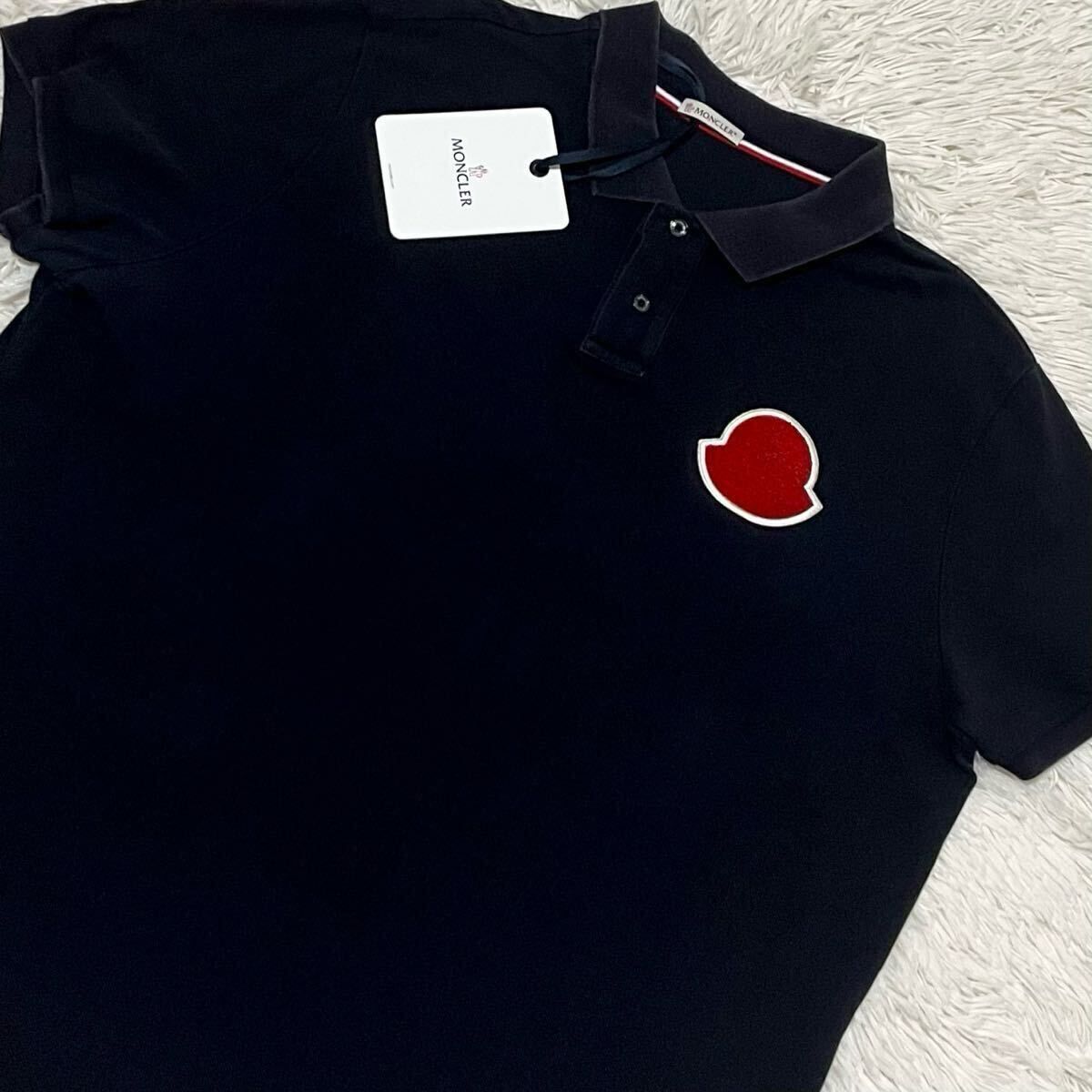 極美品　モンクレール　デカワッペン　ポロシャツ　XS ブラック　4S238 目立った傷や汚れなし】美品/XL〜XXL.LL/近年タグ/MONCLER 半袖