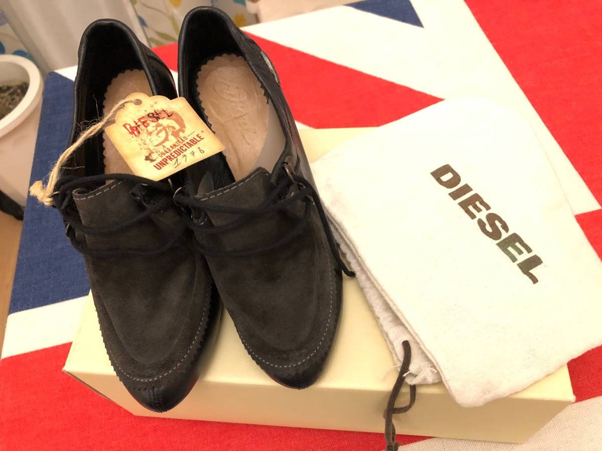 【希少品】DIESEL シューズ ECLATE 牛革ウエッジヒール スペイン製 23cm