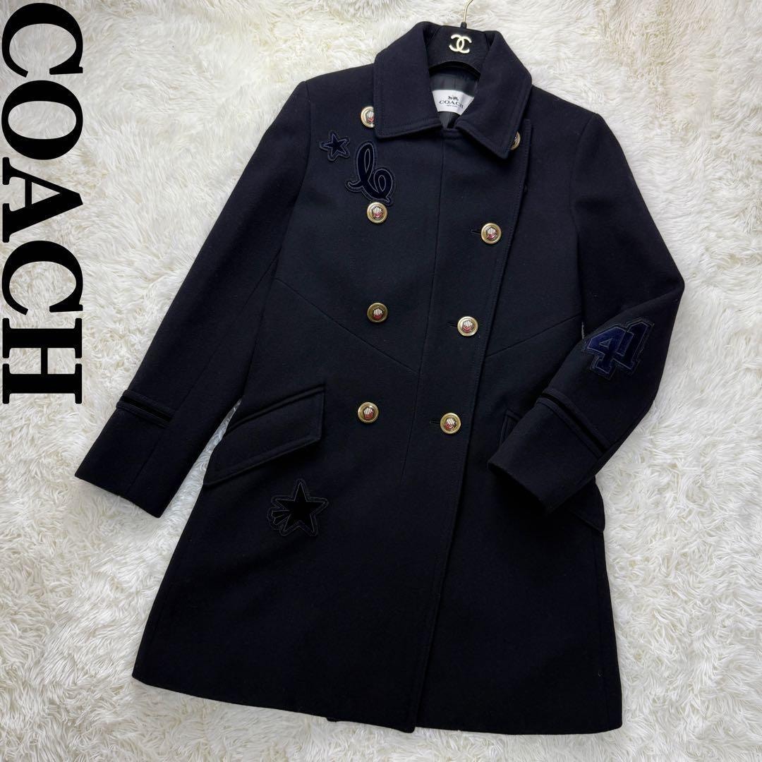 目立った傷や汚れなし】美品 COACH コーチ ワッペン デザイン 金釦