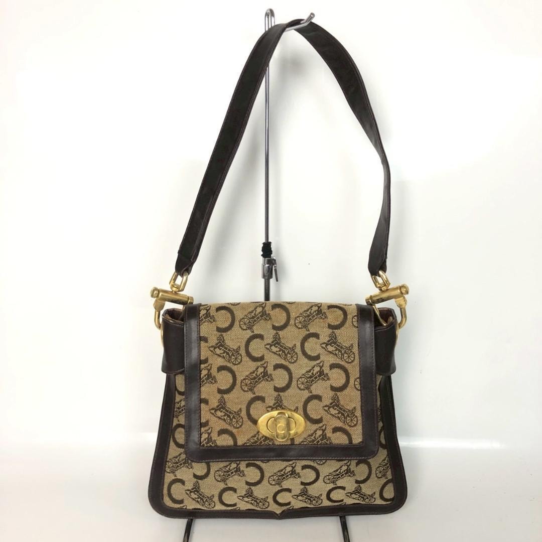 CELINE セリーヌ Cサルキー ショルダーバッグ ベージュ レディース ブランド Cロゴ 馬車 モノグラム 総柄 鞄 カバン 肩掛け 斜め掛け 婦人
