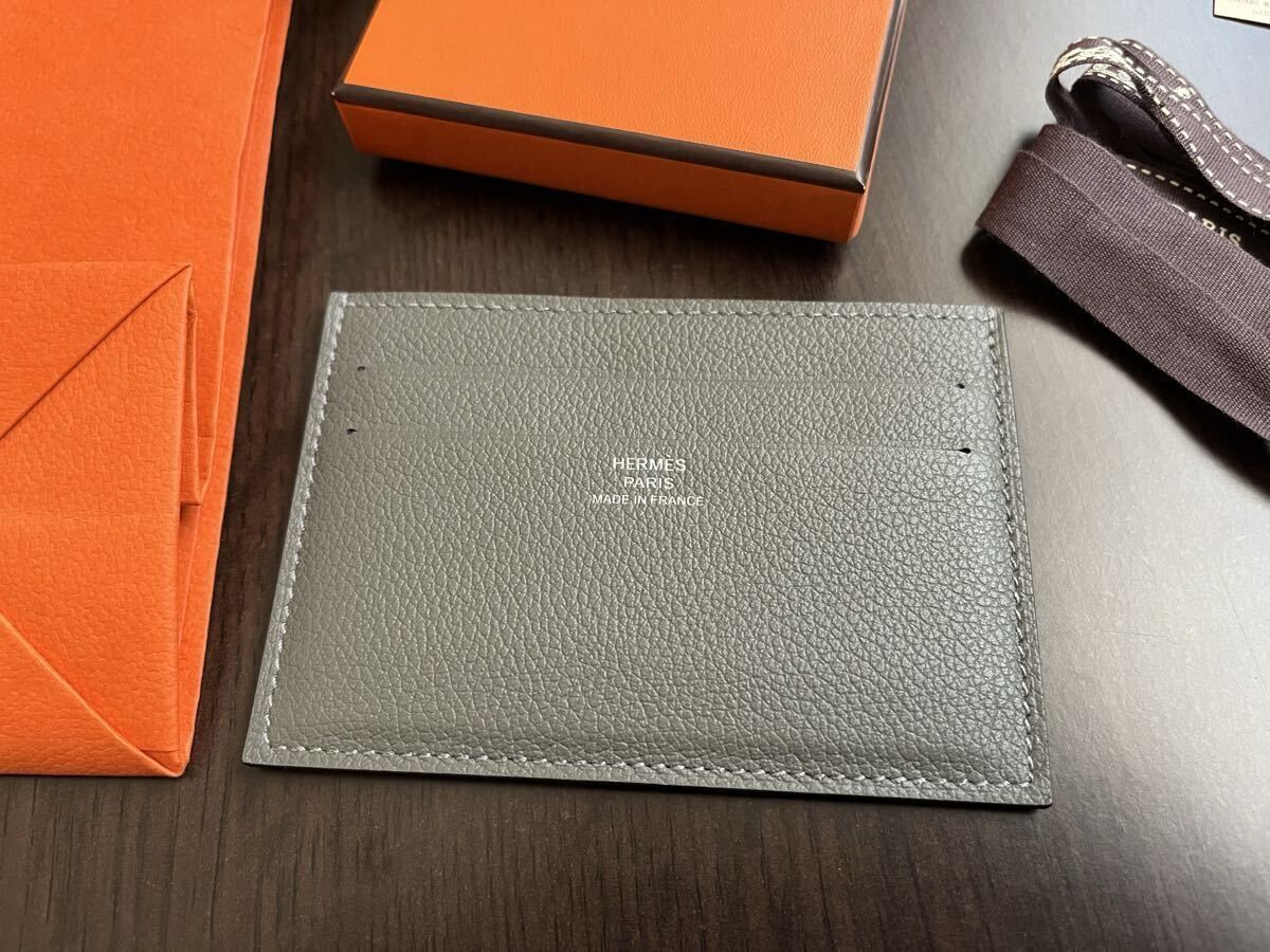 HERMES エルメス シチズンツイル カードケース グリメイヤー 25年 W 革小物 ヴォー エヴァーカラー シルク レザー 名刺入れ スモールレザー