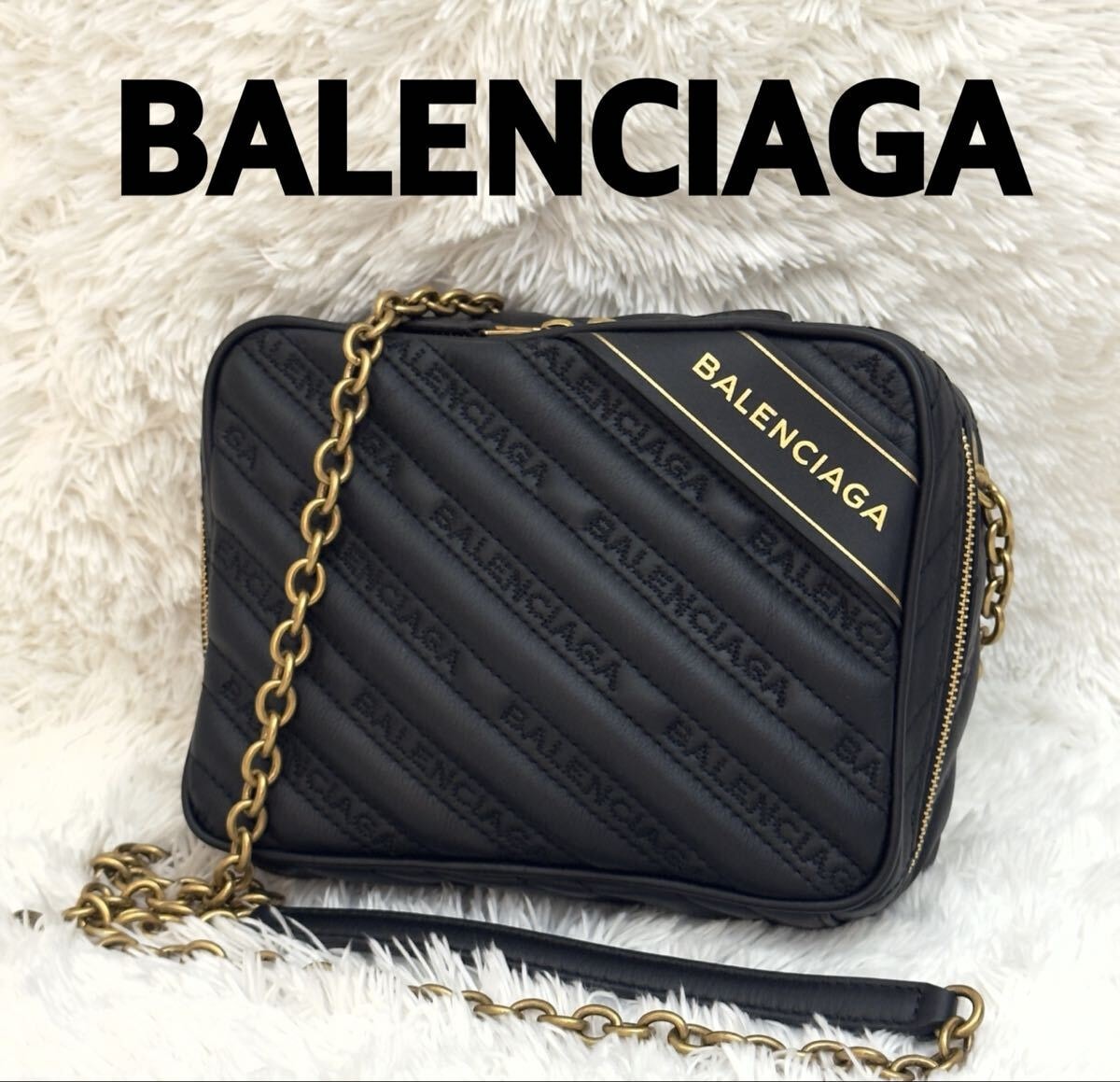 ☆極上美品☆バレンシアガ BALENCIAGA ショルダー カメラバッグ チェーン レザー チェーンショルダー バッグ