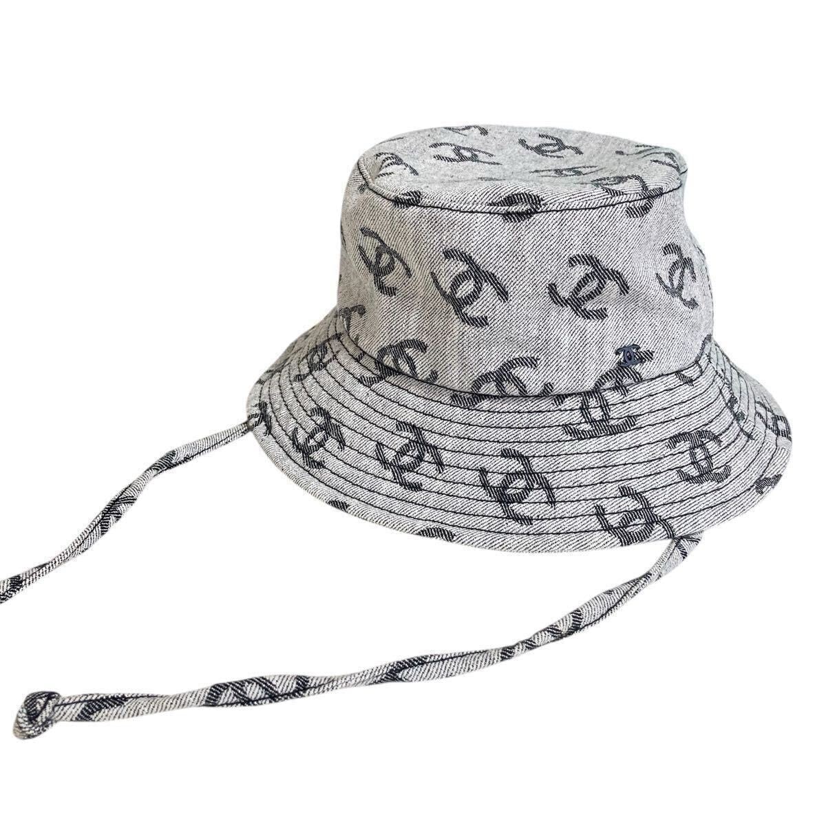 【正規品】入手困難 CHANEL シャネル バケットハット 帽子 Mサイズ coco cc ロゴ 総柄 BIGBANG G-DRAGON ジヨン 着用 メンズ レディース