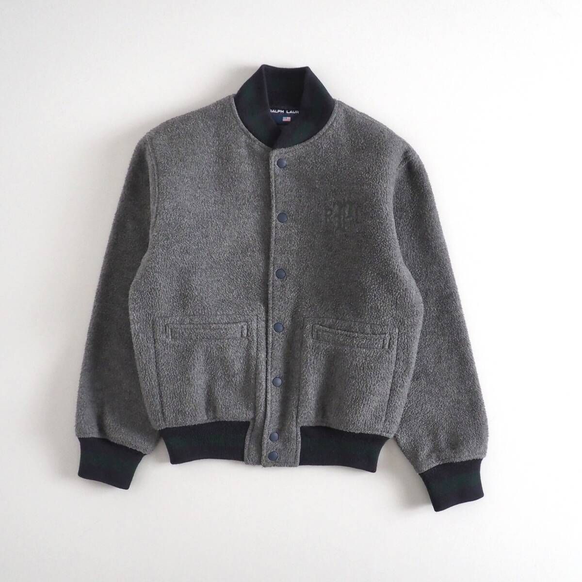 ラルフローレン　Ralph Lauren　正規品　スタジャン　フリース　グレー　メンズ　美品