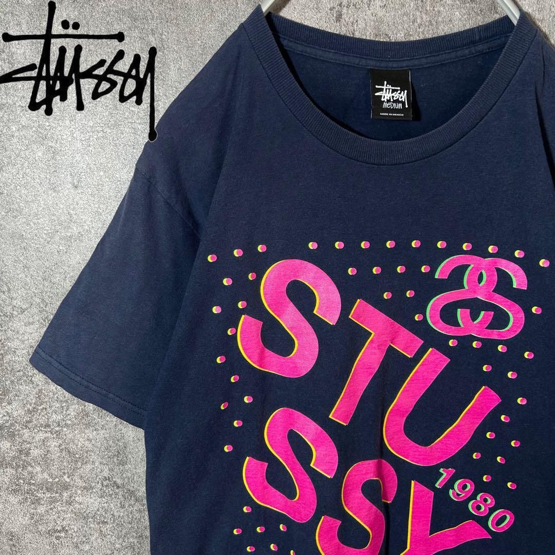 [大人気] ステューシー　Tシャツ　ビックプリント　存在感◎ レアプリント