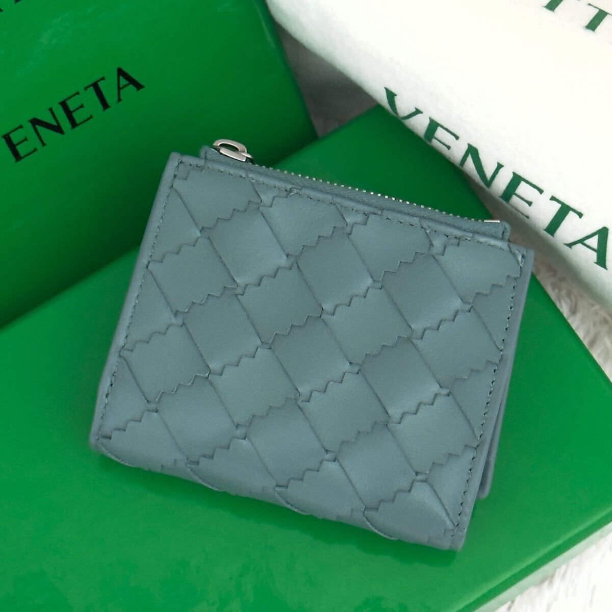 ☆新品級☆RFID内蔵 BOTTEGA VENETA ボッテガヴェネタ イントレチャート レザー コンパクト