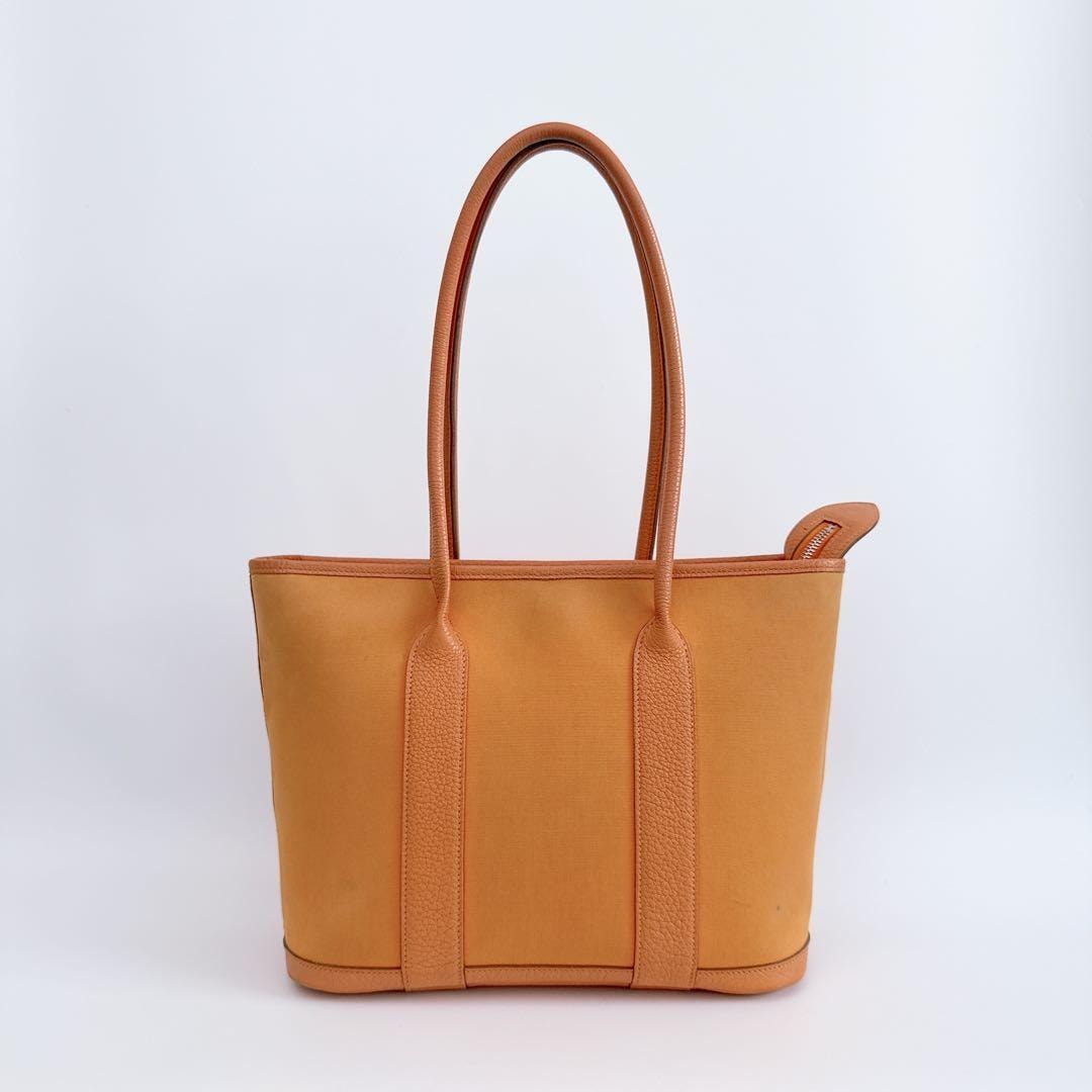 エルメス ガーデンジップMM トートバッグ ショルダーバッグ オレンジ □M刻印