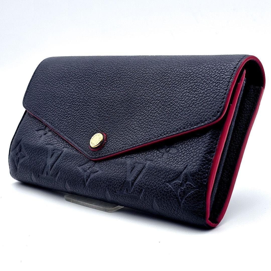 ルイヴィトン　ポルトフォイユ　サラ　アンプラント　マリーヌルージュ　長財布　ネイビー　紺　D107