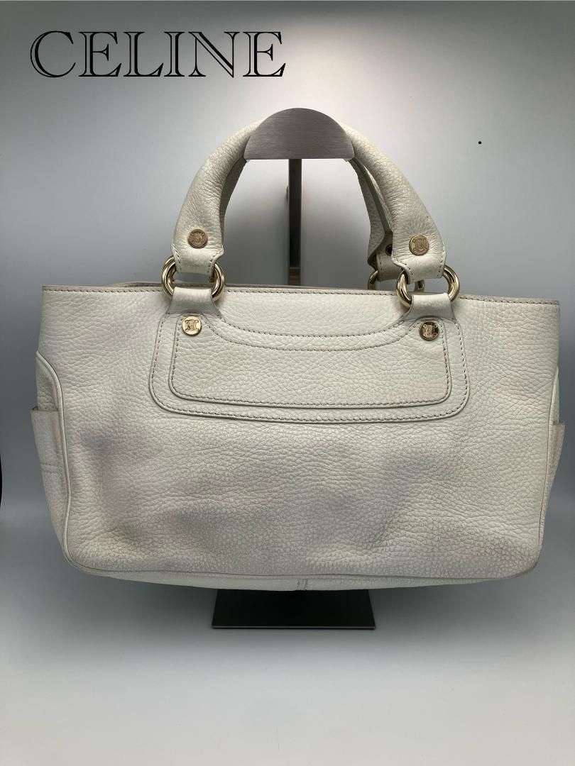 CELINE セリーヌ ブギーバッグ マカダム レザー ハンドバッグ