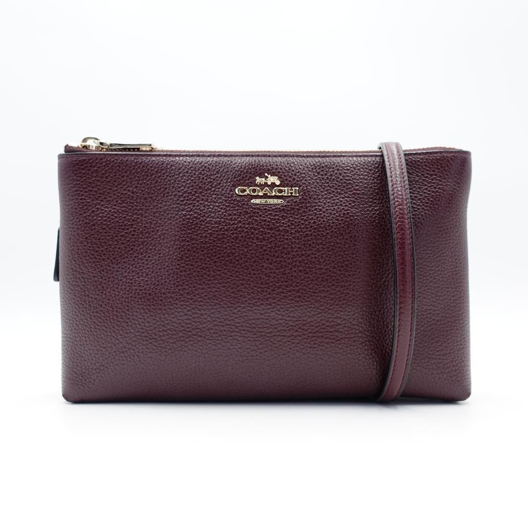 COACH コーチ 2WAY ショルダーバッグ F38273 サコッシュ ショルダーポーチ レザー バーガンディ レディース ブラウン
