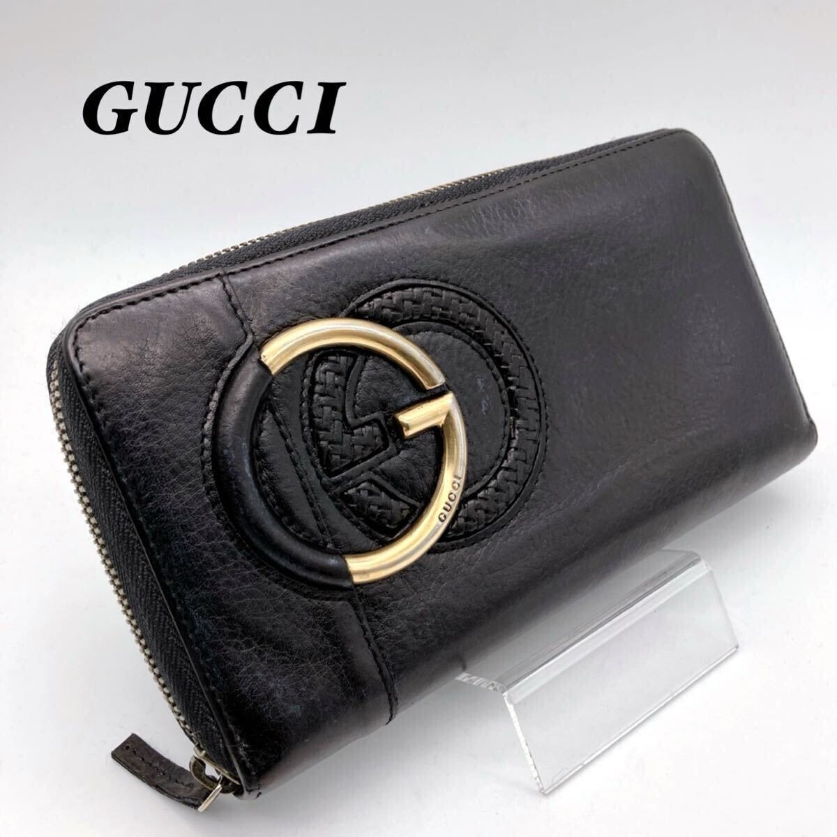B (目立った傷や汚れなし)】GUCCI グッチ 長財布 インターロッキング