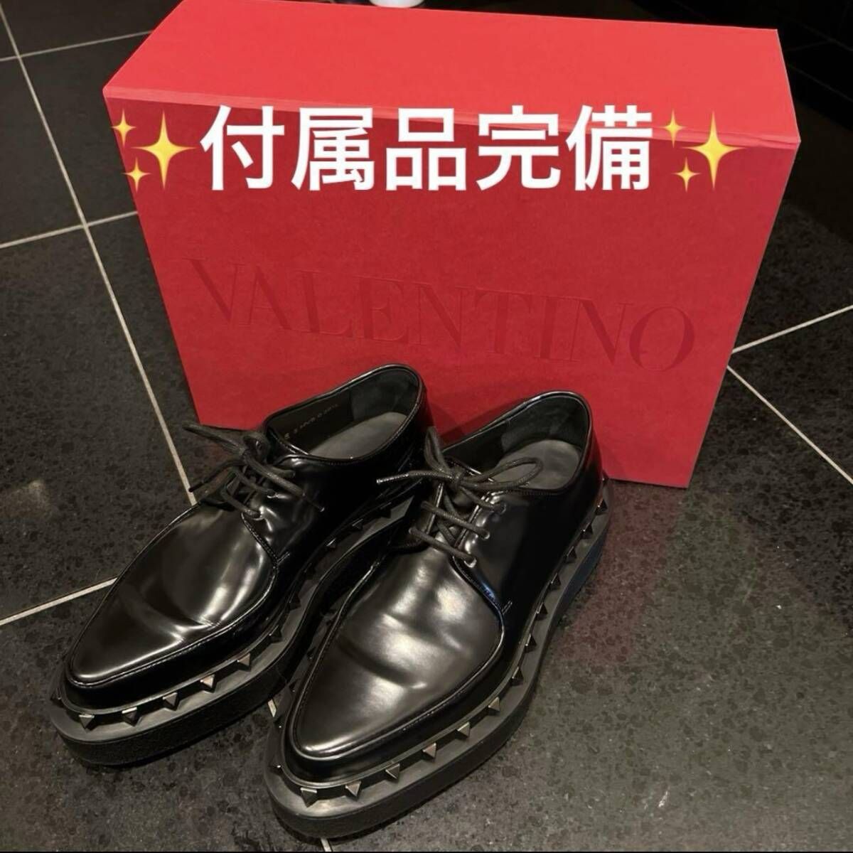 ヴァレンティノ　Valentino ロックスタッズダービー シューズ　レディース 36.5サイズ 靴 23.5 革靴　レザー