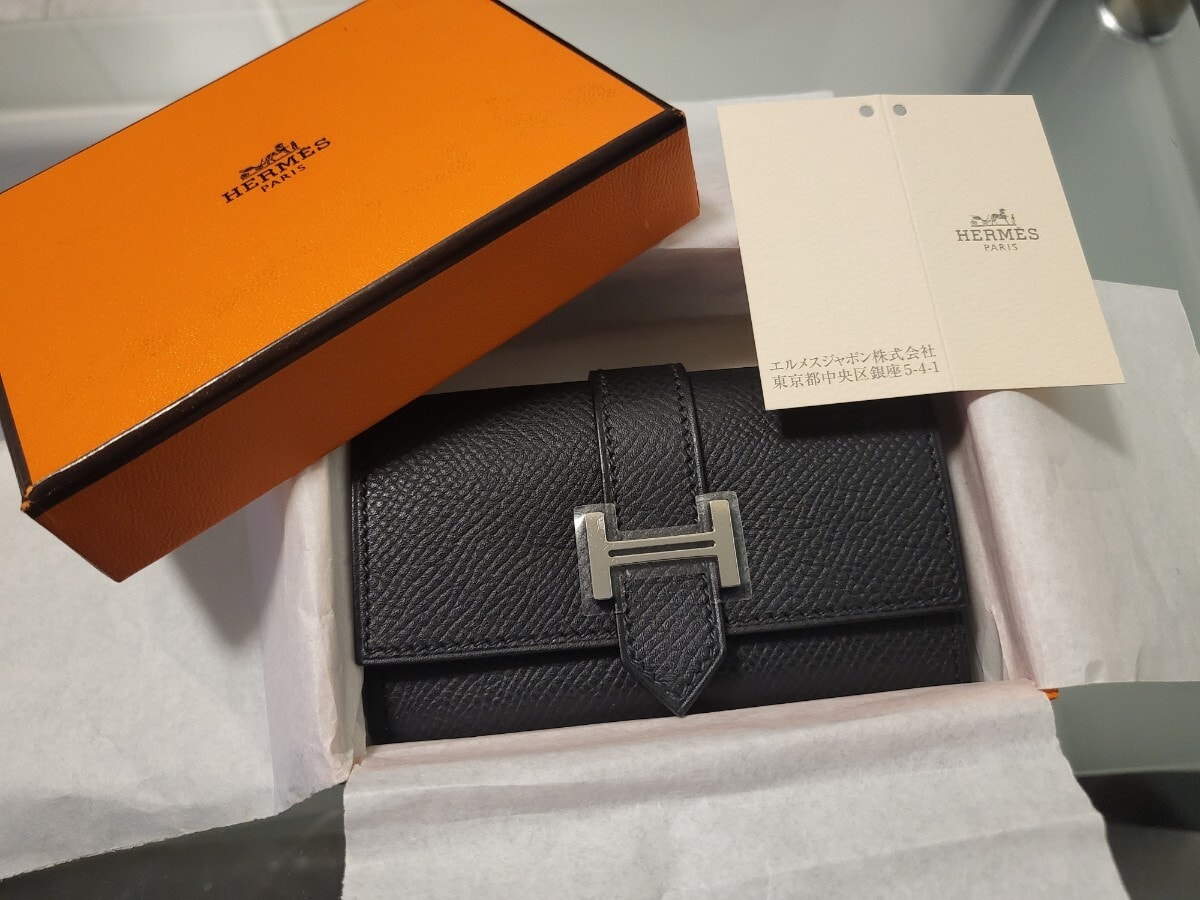 【新品未使用】エルメス べアン エプソン カードケース コインケース 小銭入れ 黒 ブラック