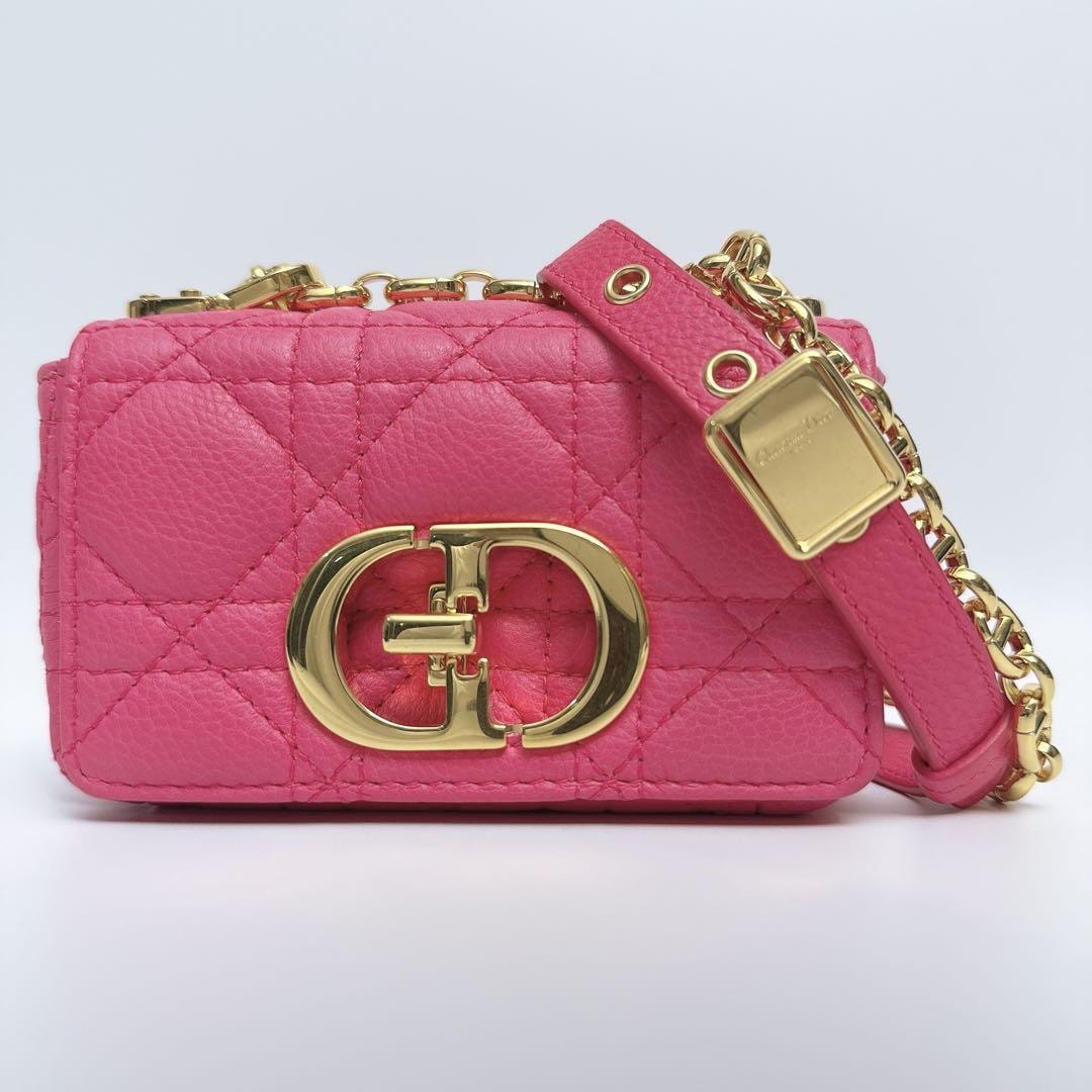 Dior Caro マイクロバッグ ショルダーバッグ ポシェット ピンク 極美品 S2022UWHC