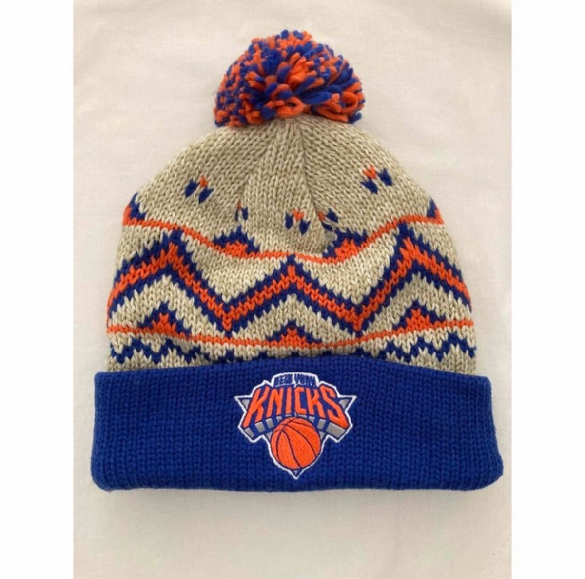 【未使用】希少!adidas×Knicks ニットキャップ ニット帽 ニットキャップ 帽子 NBA ビーニー キャップ アディダス