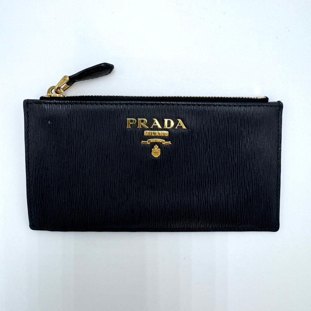 プラダ PRADA レザーチェーンウォレット 1DH029 財布 サフィアーノ ブラック 黒 ゴールド金具 レディース 保証書付き 2WAY【中古】【Aランク】 プラダ PRADA レザー 1DH029 ウォレットチェーン サフィアーノ