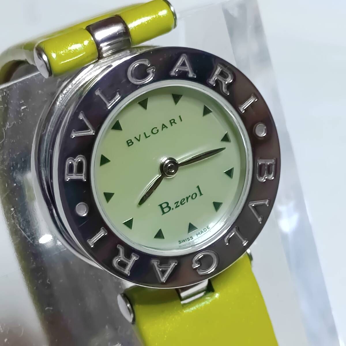 【稼働品・ベゼル磨き済】BVLGARI ブルガリ B.zero1 ビーゼロワン BZ22S レディース腕時計 シェル文字盤 グリーン