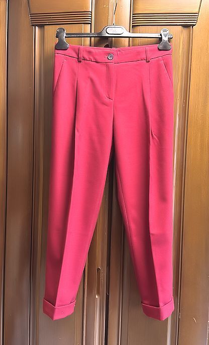 JIL SANDER NAVY ジル・サンダー★ウール混・テーパード・パンツ・レッド・32/ウエスト実寸74cm★美品