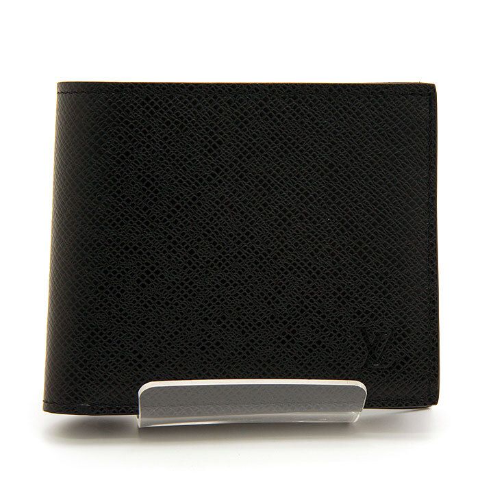 中古美品 ルイヴィトン LOUIS VUITTON 二つ折り財布 タイガ ポルトフォイユ・マルコ NM M30865 ブラック 黒 スペイン製 コンパクト メンズ