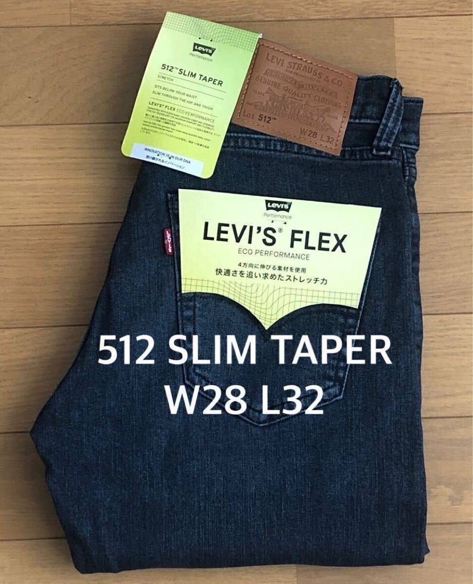 Levi's 512 SLIM TAPER BLACK RICHMOND W28 L32