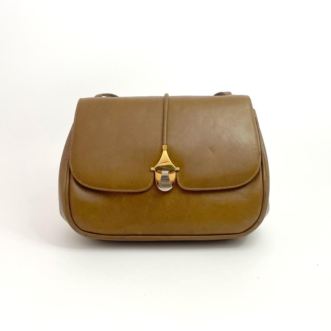 グッチ GUCCI ブラウン レザー ショルダーバッグ ヴィンテージ 斜めがけ オールドグッチ