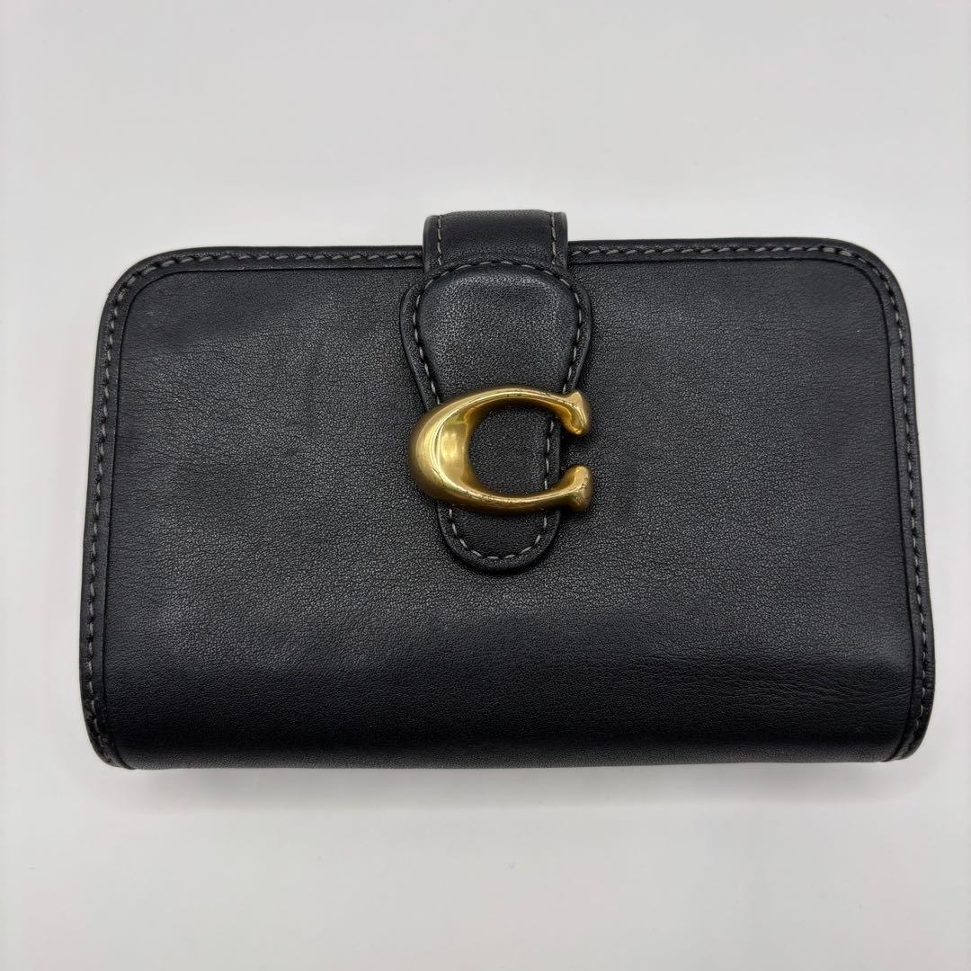 COACH CA193 二つ折り財布　タビー　M ブラック　ミディアムウォレット 目立った傷や汚れなし】COACH CA193 二つ折り財布 タビー M ブラック