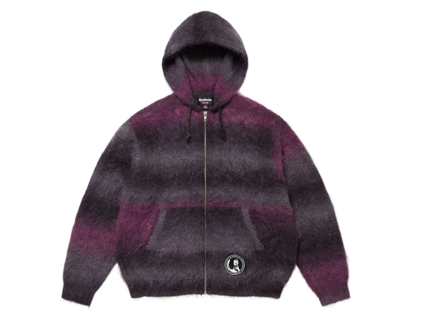 Supreme x HYSTERIC GLAMOUR Mohair Zip Up Hooded Sweater 
