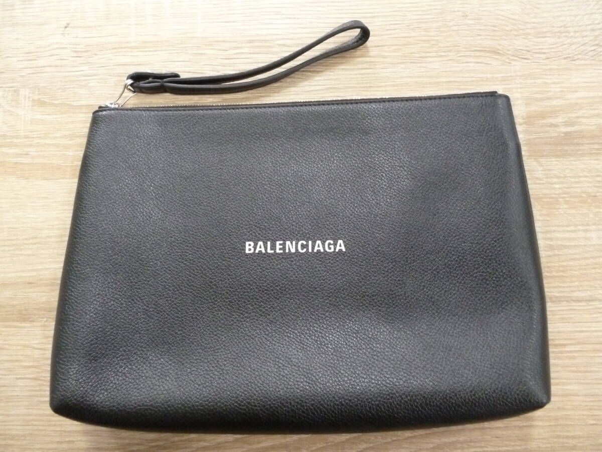 バレンシアガ BALENCIAGA クラッチバッグ ポーチ ブラック メンズ 618362-1izk3-1090　中古　美品