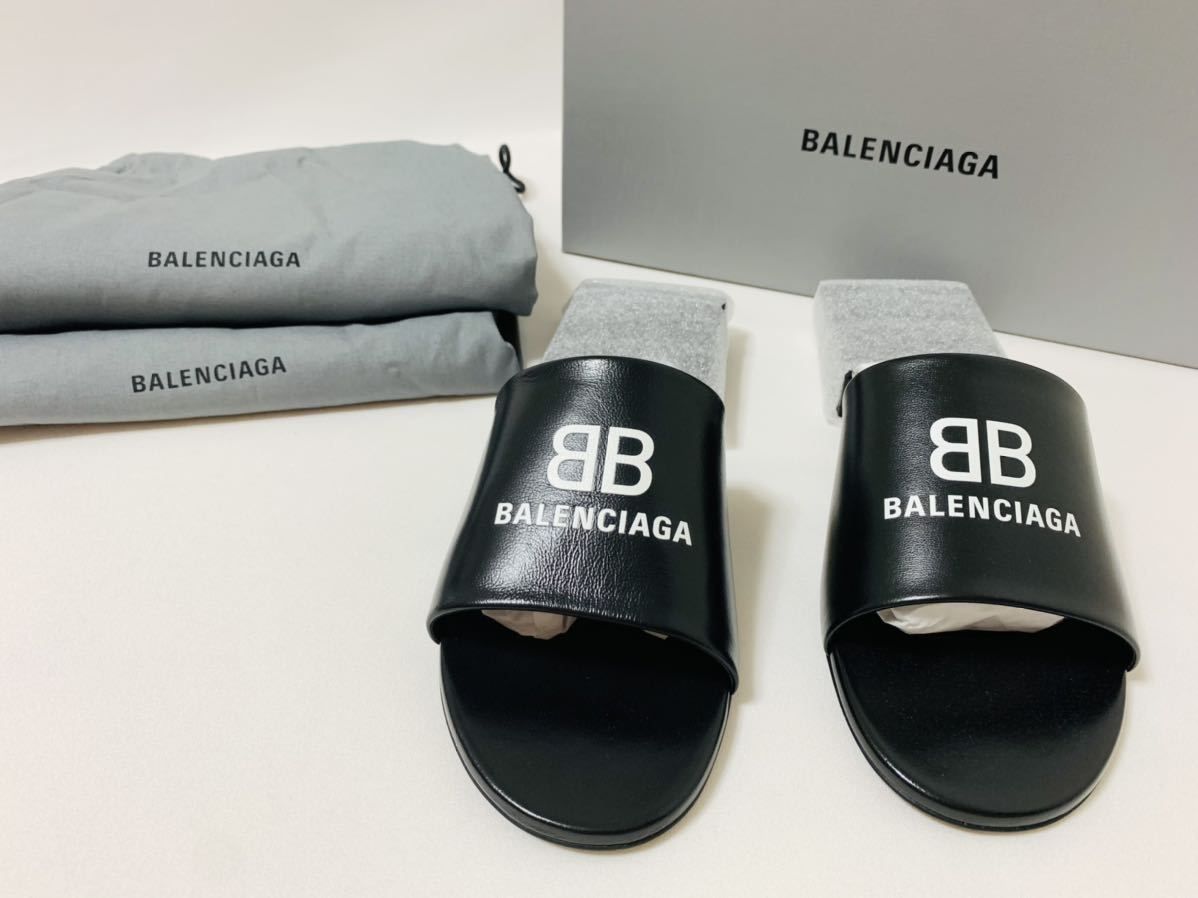 ◆完売前に◆【BALENCIAGA】ロゴ レザー スリッパ BALENCIAGA レザースリッパ - メルカリ