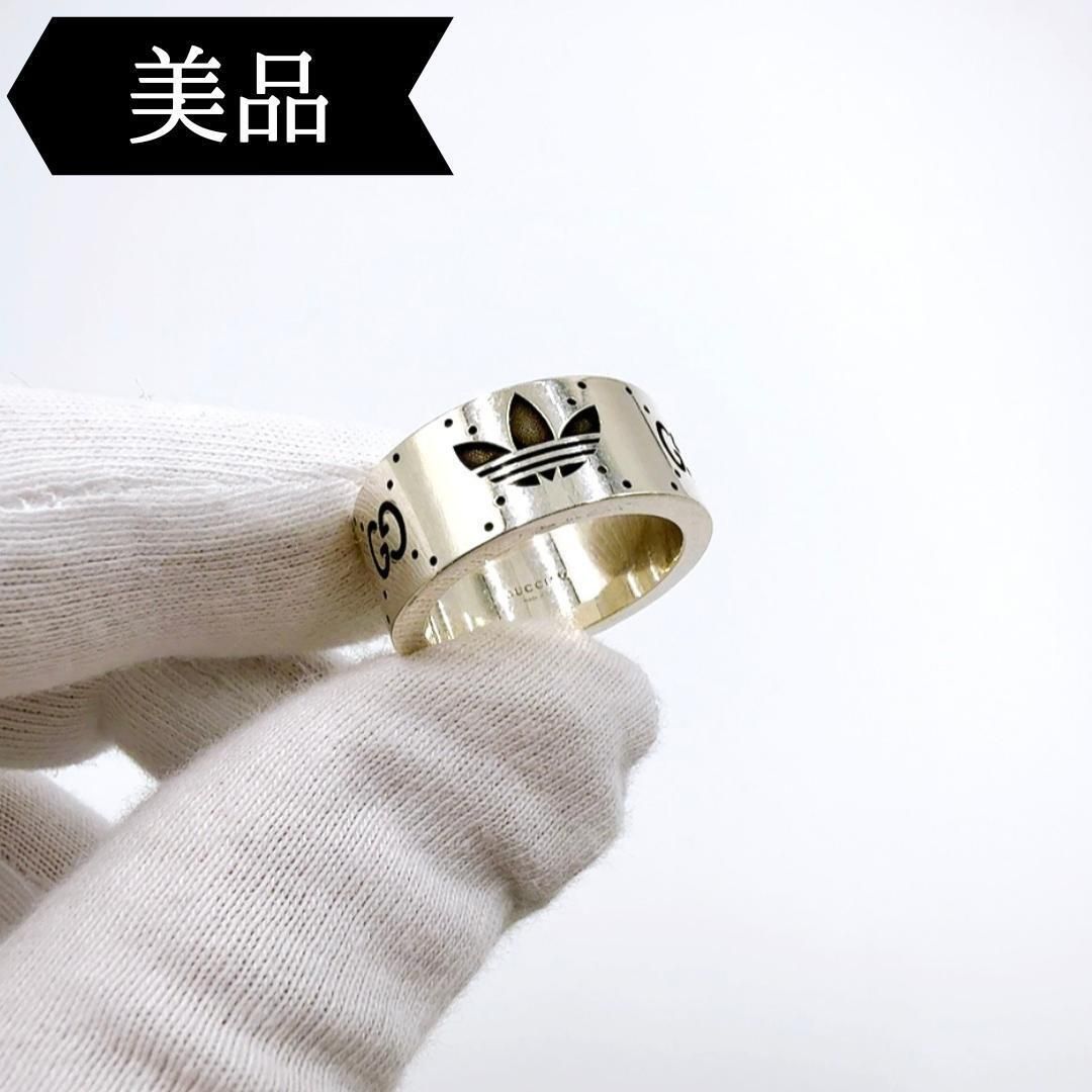 目立った傷や汚れなし】◇グッチ×アディダス◇エングレービングワイド 