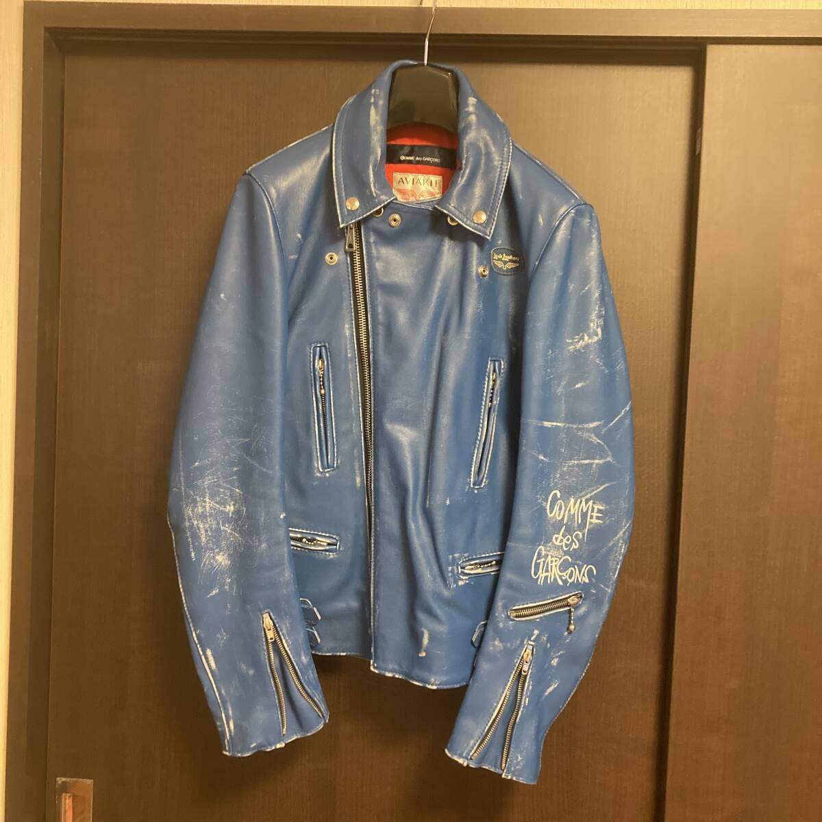 希少ブルー40サイズ】COMME des GARÇONS ルイスレザー青山限定 【公式