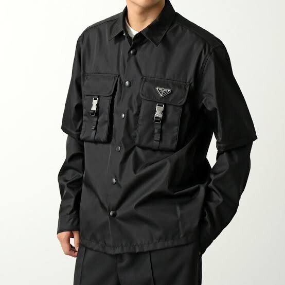 美品 PRADA RE-NYLON シャツジャケット ブラック XSサイズ プラダ ナイロンアウター