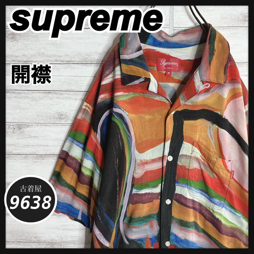 【入手困難!!】シュプリーム 開襟シャツ 総柄 レーヨン 半袖シャツ アート