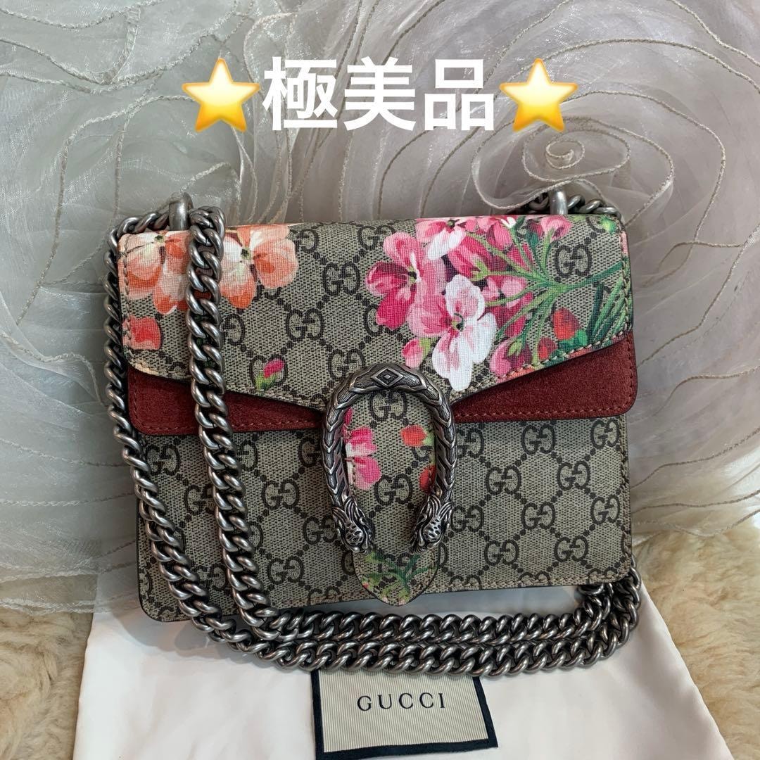 未使用に近い】☆極美品☆GUCCI デュオニソス GGブルームス チェーン