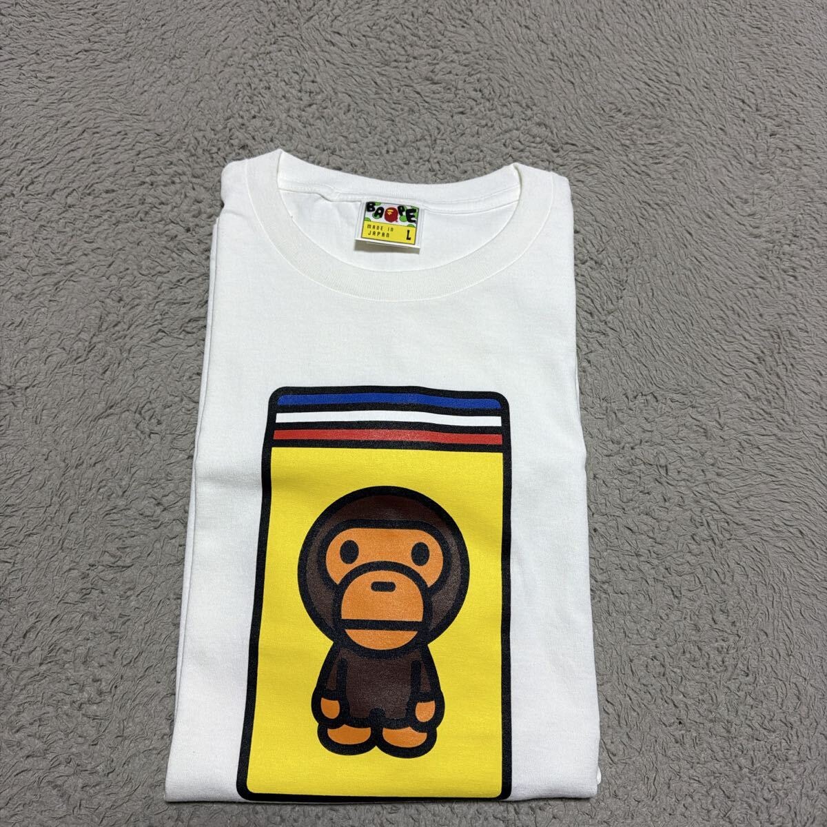 A BATHING APE BABY MILO tee tシャツ Box Logo ボックスロゴ　L 白　ホワイト