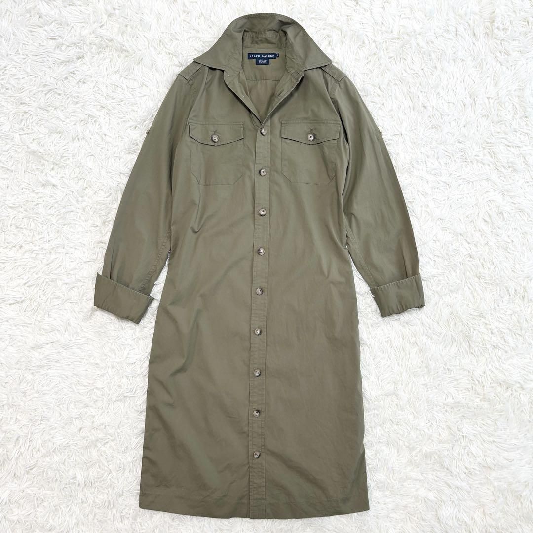 ラルフローレン RALPH LAUREN シャツワンピース Aライン 長袖 M