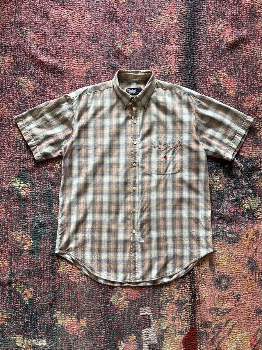 POLO BY RALPH LAUREN OMBR PLAID ポロバイラルフローレン ボタンダウンシャツ 20 オンブレチェック 古着
