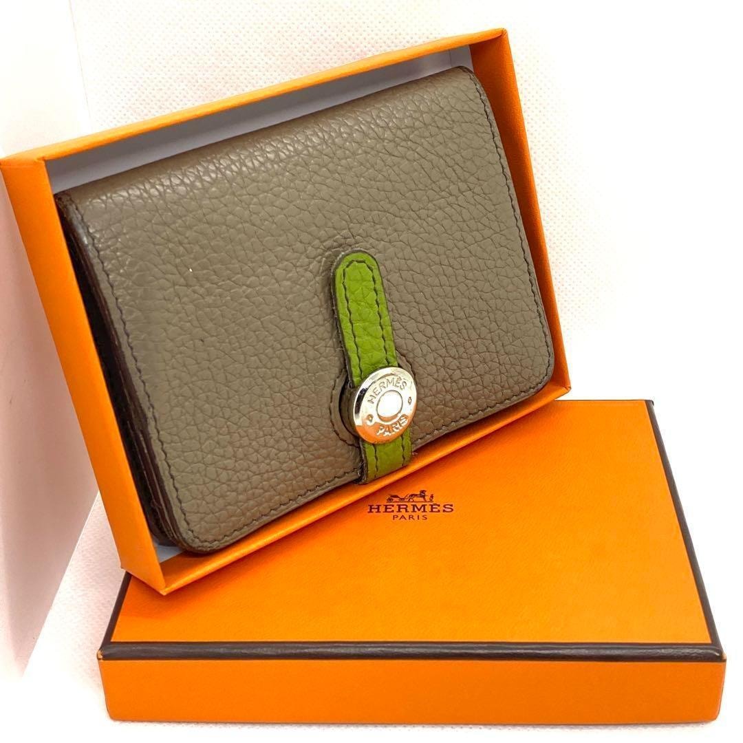 エルメスドゴン L 2008年 カードケース トゴ バイカラー HERMES