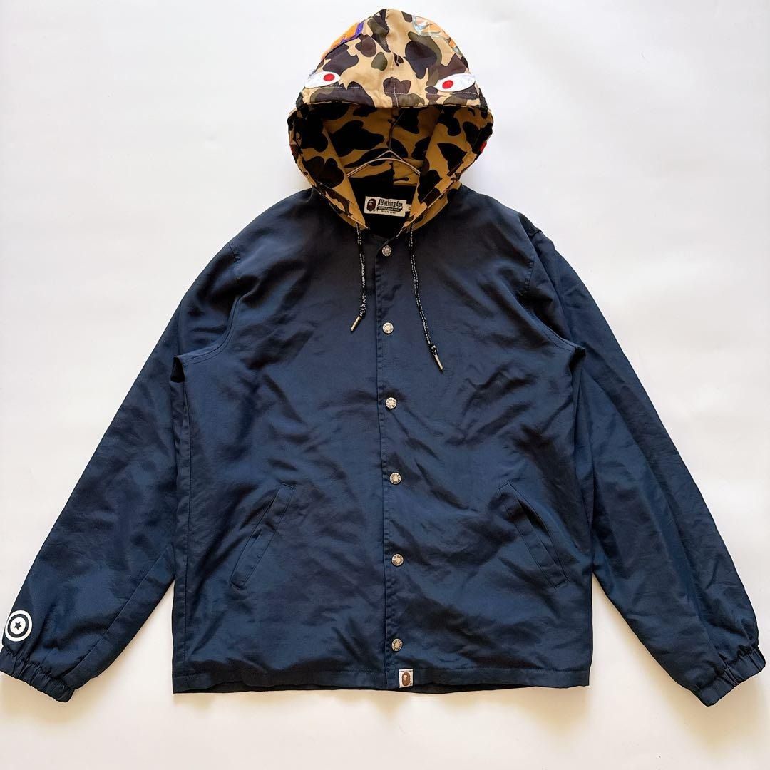 カモフラージュ シャークデザイン ジャケット 目立った傷や汚れなし】A BATHING APE アベイシングエイプ