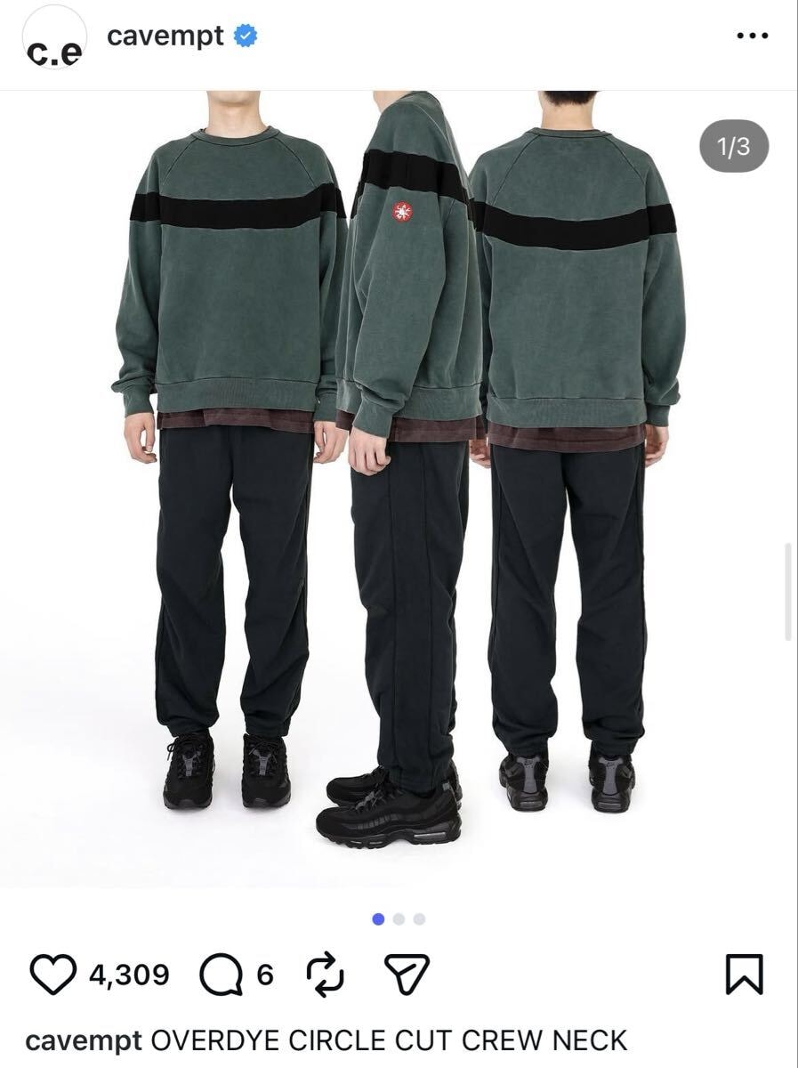 C.E cavempt OVERDYE CIRCLE CUT CREW NECK XL