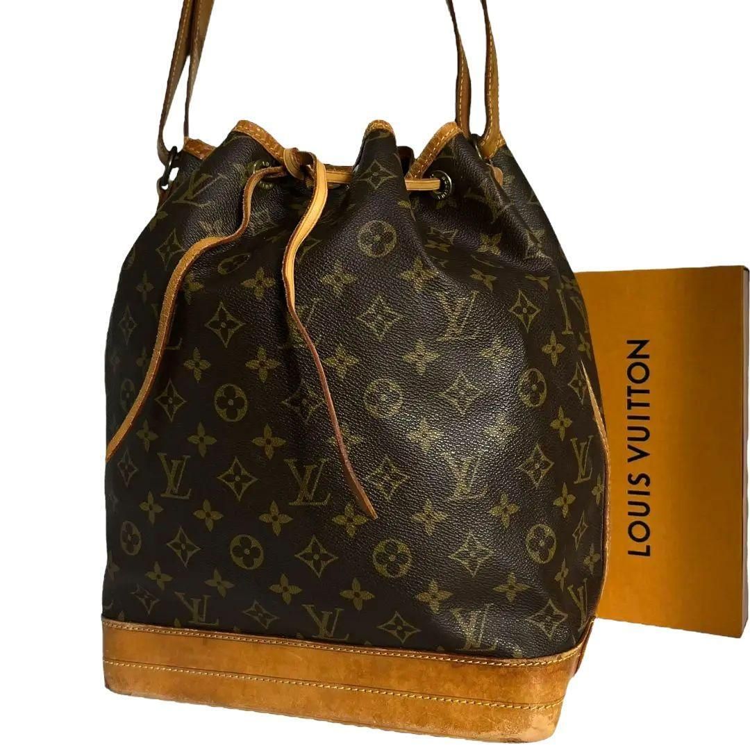 【鑑定済】ルイヴィトン　LOUIS VUITTON　モノグラム　ノエ　ショルダーバッグ　ハンドバッグ　ブラウン　茶　巾着　