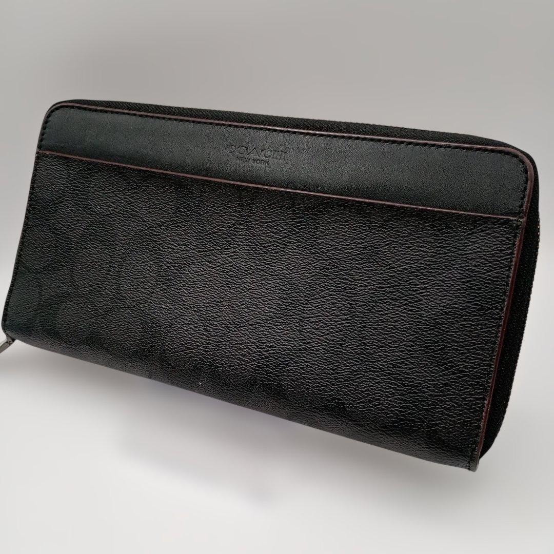 COACH コーチ 長財布 シグネチャー オーガナイザー ウォレット ブラック
