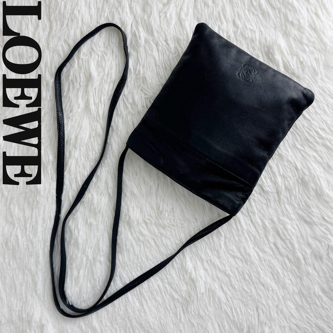 B (目立った傷や汚れなし)】人気 LOEWE ロエべ アナグラム ロゴ レザー