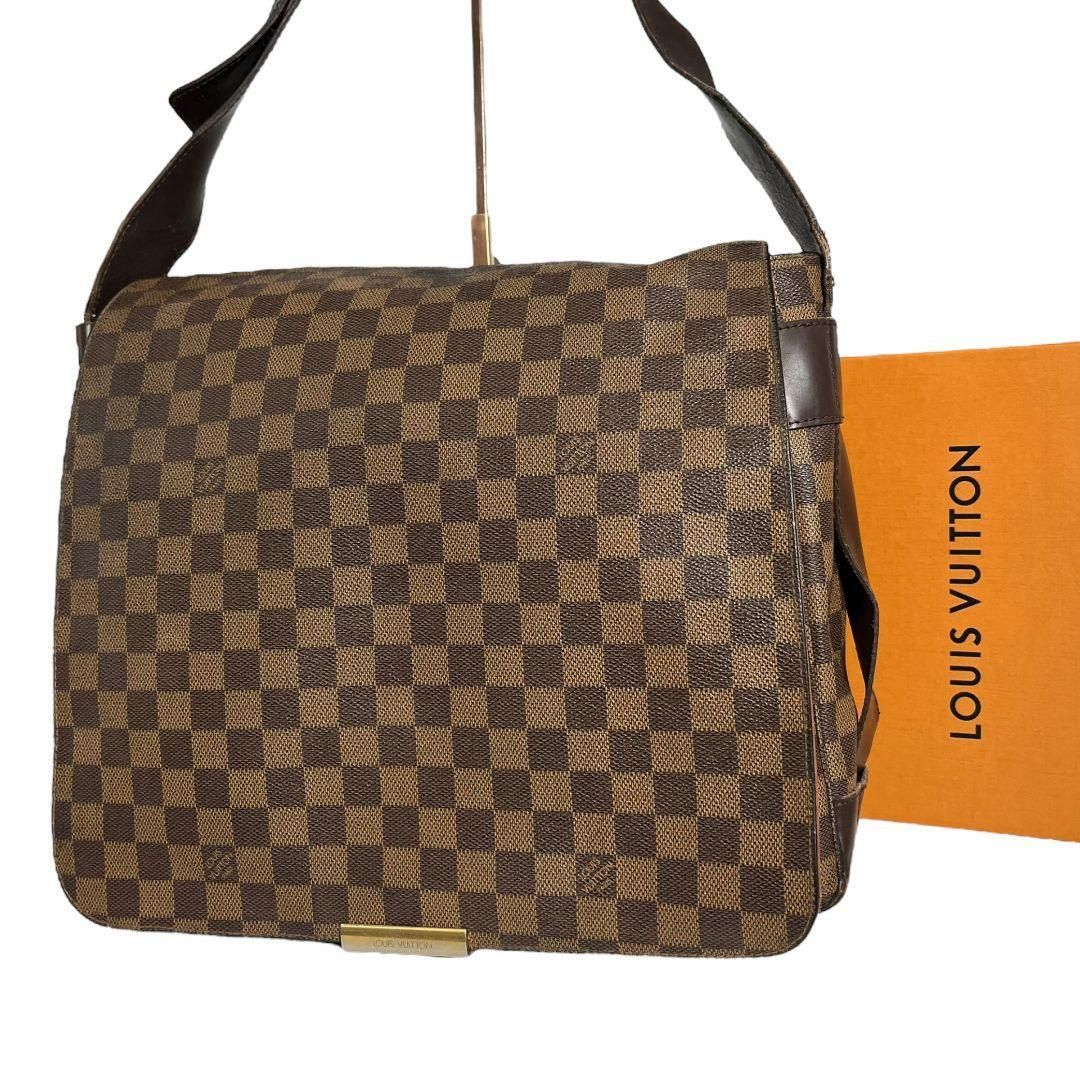 【鑑定済】ルイヴィトン　LOUIS VUITTON　ダミエ　バスティーユ　ショルダーバッグ　茶　クロスボディ　ブラウン　
