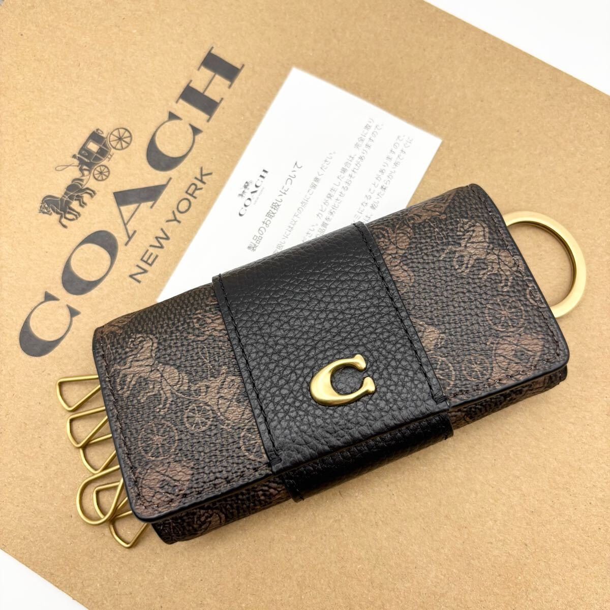 【COACH☆新品】6 リング キー ケース・ホース アンド キャリッジ