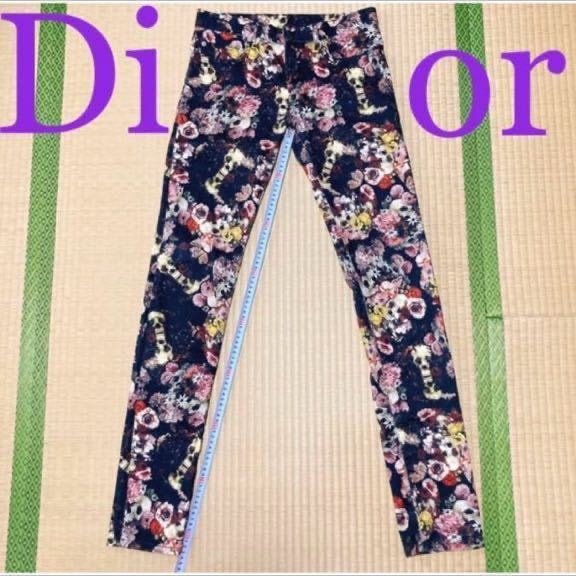 ディオールオム 亀井徹 コラボレーション ヴァニタス スキニー デニム パンツ 29 Christian Dior HOMME skinny denim pants Flower skull