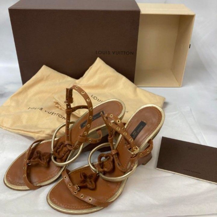 傷や汚れあり】0630 LOUIS VUITTON LV ルイヴィトン ウェッジソール  