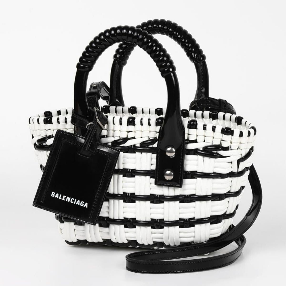 BALENCIAGA バレンシアガ バッグXS ホワイト/ブラック ハンドバッグ ショルダーバッグ トートバッグ